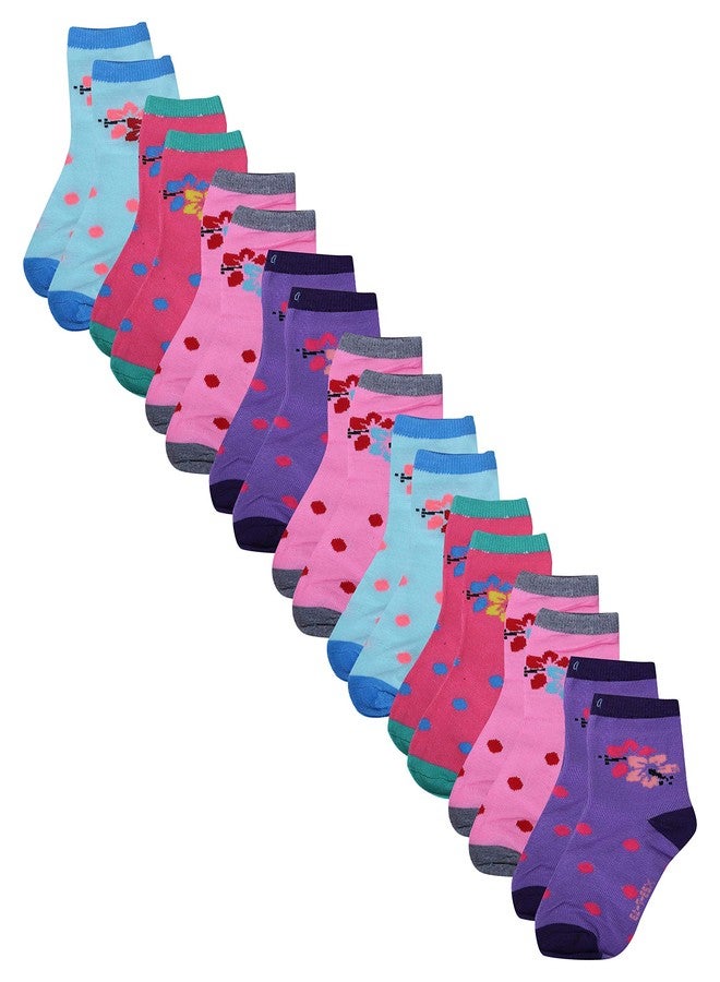 Zacharias Unisex Poly Cotton Socks - Pair of 9 (Kids-socks-09-L, Multi-Coloured, 7-13 Years)