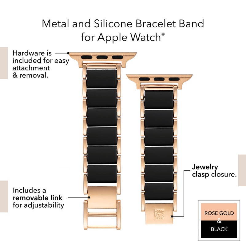 Anne Klein Rubberized Fashion Bracelet for Apple Watch, Secure, Adjustable, Apple Watch Replacement Band, Fits Most Wrists - Image 5