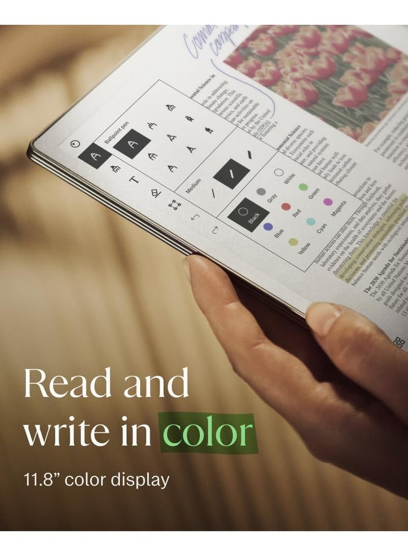 Remarkable - reMarkable Paper Pro Tablet 11.8-inch & Marker Plus Pen with Eraser and a Book Folio Cover Mosaic Weave – Basalt - Image 1