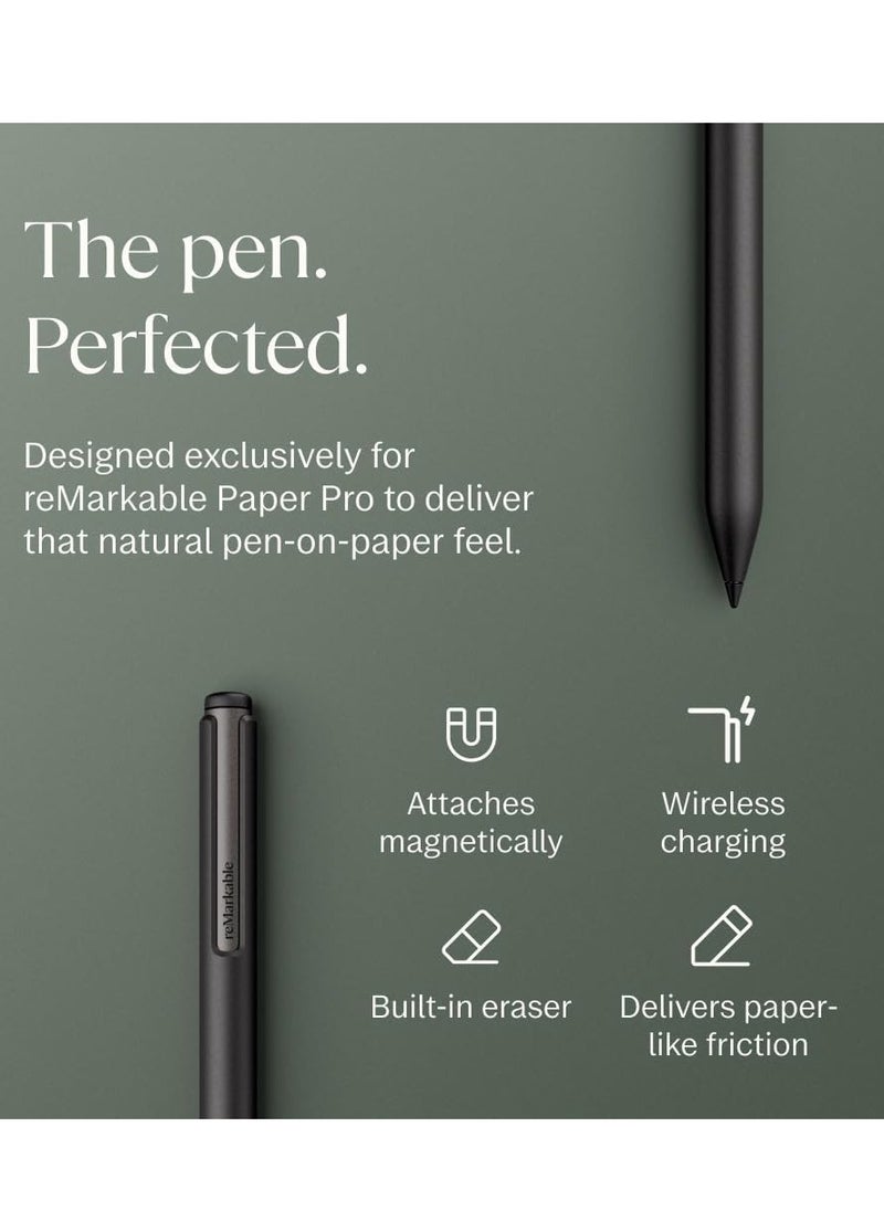 Remarkable - reMarkable Paper Pro Tablet 11.8-inch & Marker Plus Pen with Eraser and a Book Folio Cover Mosaic Weave – Basalt - Image 1