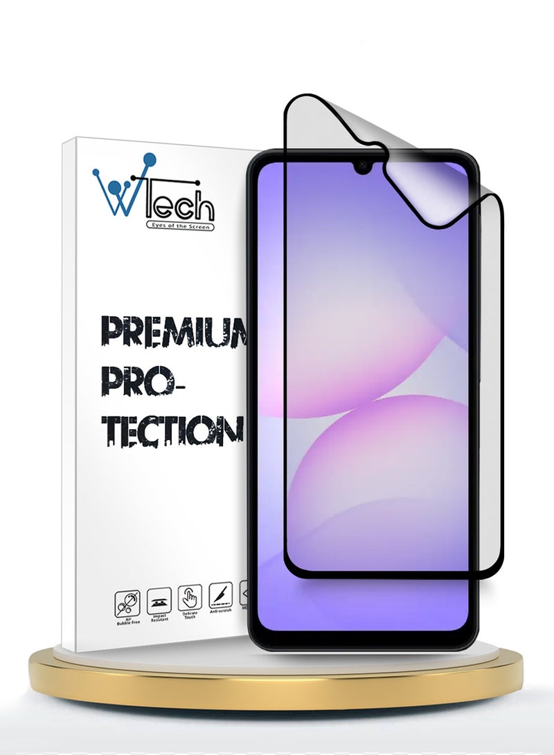 Wtech Samsung Galaxy A07 4G 2025 Premium Nano Ceramic Full Glue Full Cover Matte Flexible Screen Protector (MSCNMN) - Clear/Black - Image 1