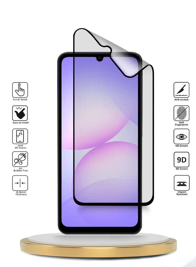 Wtech Samsung Galaxy A07 4G 2025 Premium Nano Ceramic Full Glue Full Cover Matte Flexible Screen Protector (MSCNMN) - Clear/Black - Image 2