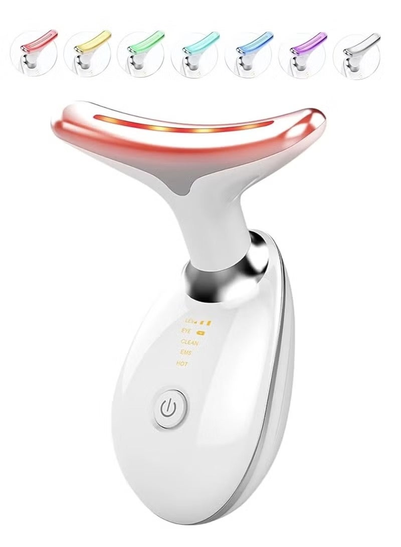 GTSOL 7-Color LED Face & Neck Massager with Microcurrent | Skin Tightening, Wrinkle Reduction, Double Chin Reducer & Face Lifting Device - Image 1
