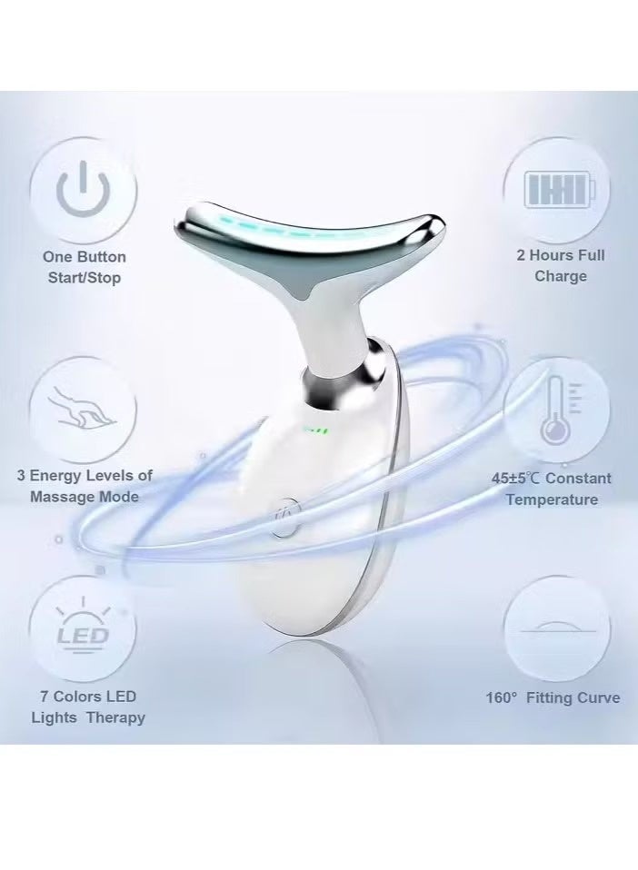 GTSOL 7-Color LED Face & Neck Massager with Microcurrent | Skin Tightening, Wrinkle Reduction, Double Chin Reducer & Face Lifting Device - Image 5