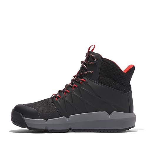 Timberland PRO Men's Morphix 6 Inch Composite Safety Toe Waterproof Industrial Casual Sneaker Boot, Black/Red-2024 New, 9 - Image 2