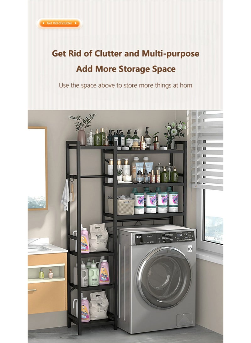 XiuWoo Extra Large 6-Tier Metal Toilet Drum Washing Machine Rack, Bathroom Corner Stand Storage Organizer Accessories, Free Standing Home Office Storage Rack, Large Bathroom Organizer for Space Saver - Image 5