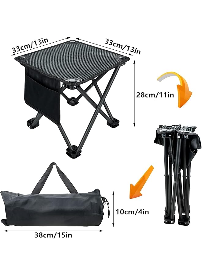 KASTWAVE Camping Stools Portable Folding Outdoor Chairs With 330 Lbs Capacity Compact Foldable Seat For Hiking Fishing & Travel Includes Carry Bag Black - Image 3