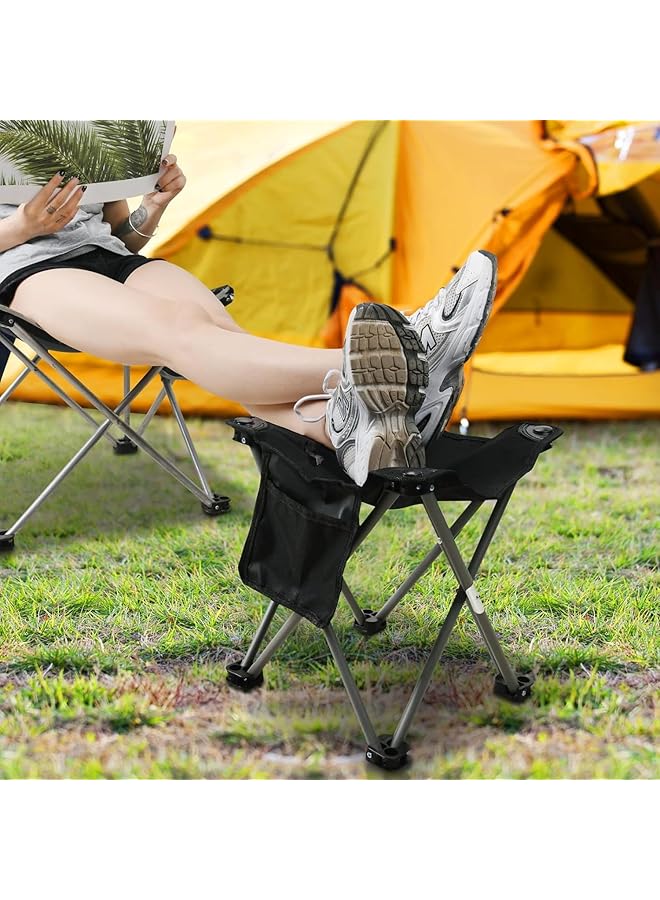 KASTWAVE Camping Stools Portable Folding Outdoor Chairs With 330 Lbs Capacity Compact Foldable Seat For Hiking Fishing & Travel Includes Carry Bag Black - Image 2