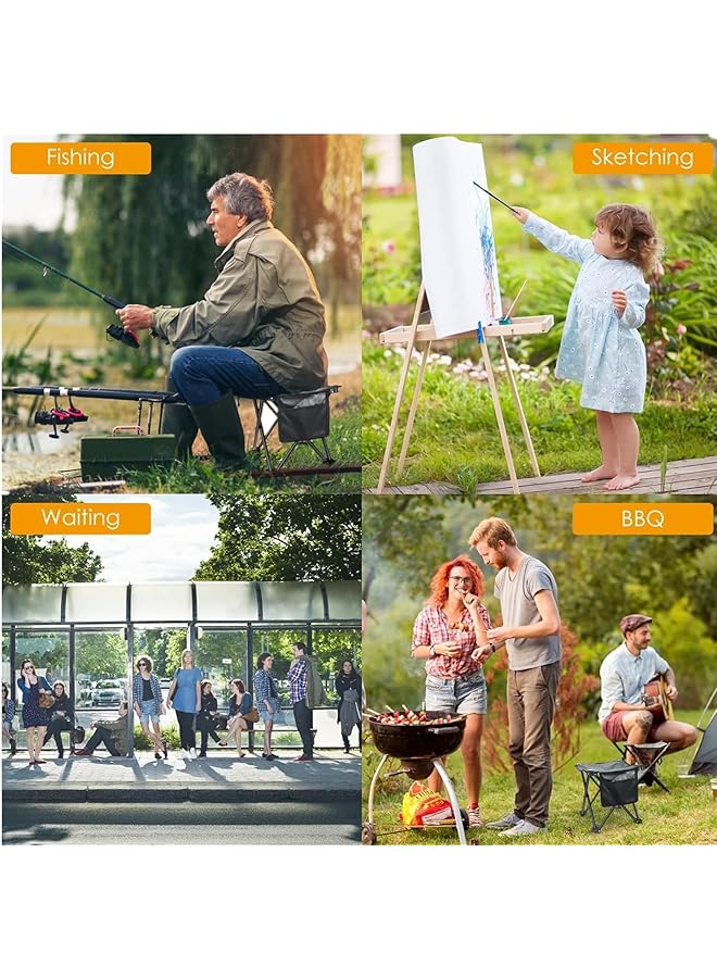 KASTWAVE Camping Stools Portable Folding Outdoor Chairs With 330 Lbs Capacity Compact Foldable Seat For Hiking Fishing & Travel Includes Carry Bag Black - Image 4