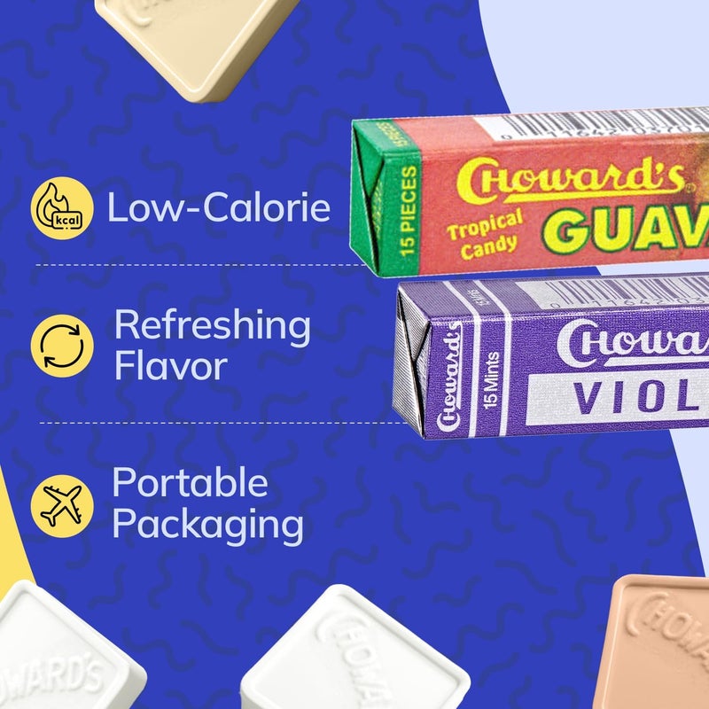 Choward's Mints Candy Variety Pack - Violet, Spearmint, Peppermint, Guava, and Lemon Flavors - 10 Pack with 15 Mints Each - Image 5