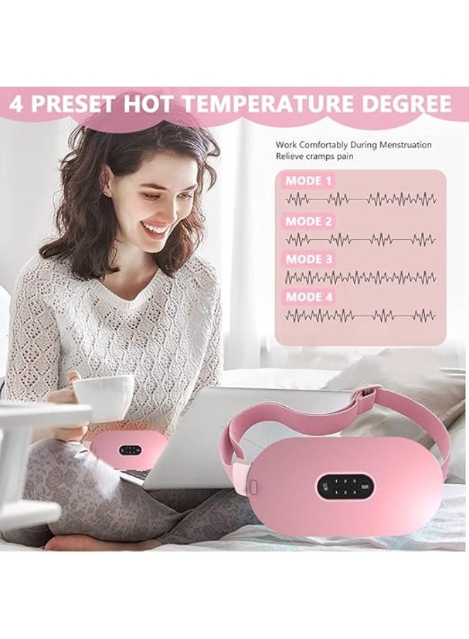 حزام التدفئة والتدليك الذكي واللاسلكي - جهاز متطور لتسكين آلام التقلصات بـ 4 مستويات حرارة و4 أنماط تدليك - وسادة تدفئة محمولة لراحة الظهر والبطن - Image 3