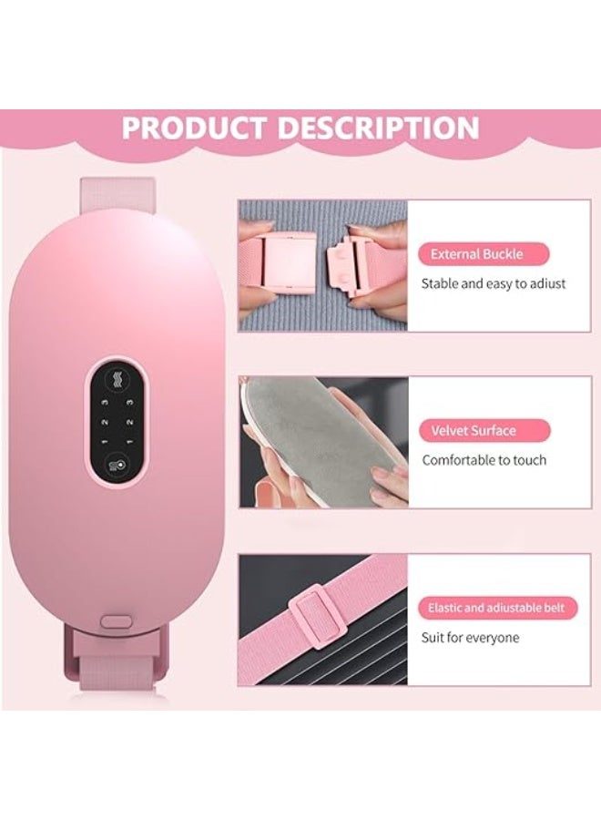 حزام التدفئة والتدليك الذكي واللاسلكي - جهاز متطور لتسكين آلام التقلصات بـ 4 مستويات حرارة و4 أنماط تدليك - وسادة تدفئة محمولة لراحة الظهر والبطن - Image 4