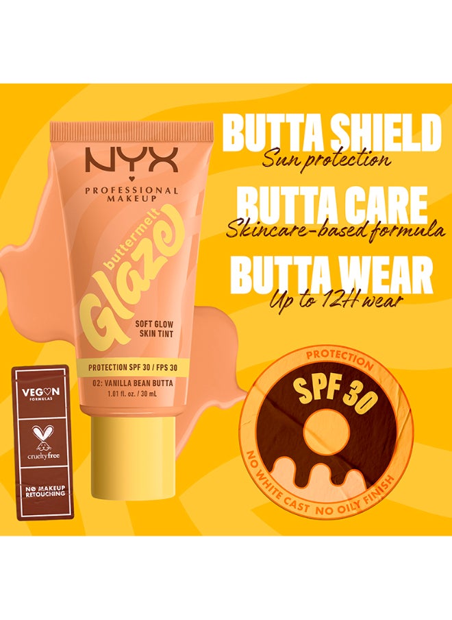 NYX PROFESSIONAL MAKEUP - Buttermelt Glaze Soft Glow Skin Tint + SPF/FPS 30 Foundation 12h Wear Vanilla Bean Butta - Image 1