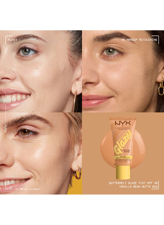 NYX PROFESSIONAL MAKEUP - Buttermelt Glaze Soft Glow Skin Tint + SPF/FPS 30 Foundation 12h Wear Vanilla Bean Butta - Image 1