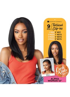 Sensationnel Sensationnel Clip in Alpha Woman - CKandco 12 inch Textured 9 Piece Pack Adds Volume Protective Style Curls Kinks and Co Alphawoman (T2/BG) (SCALP12-T2/BG) 