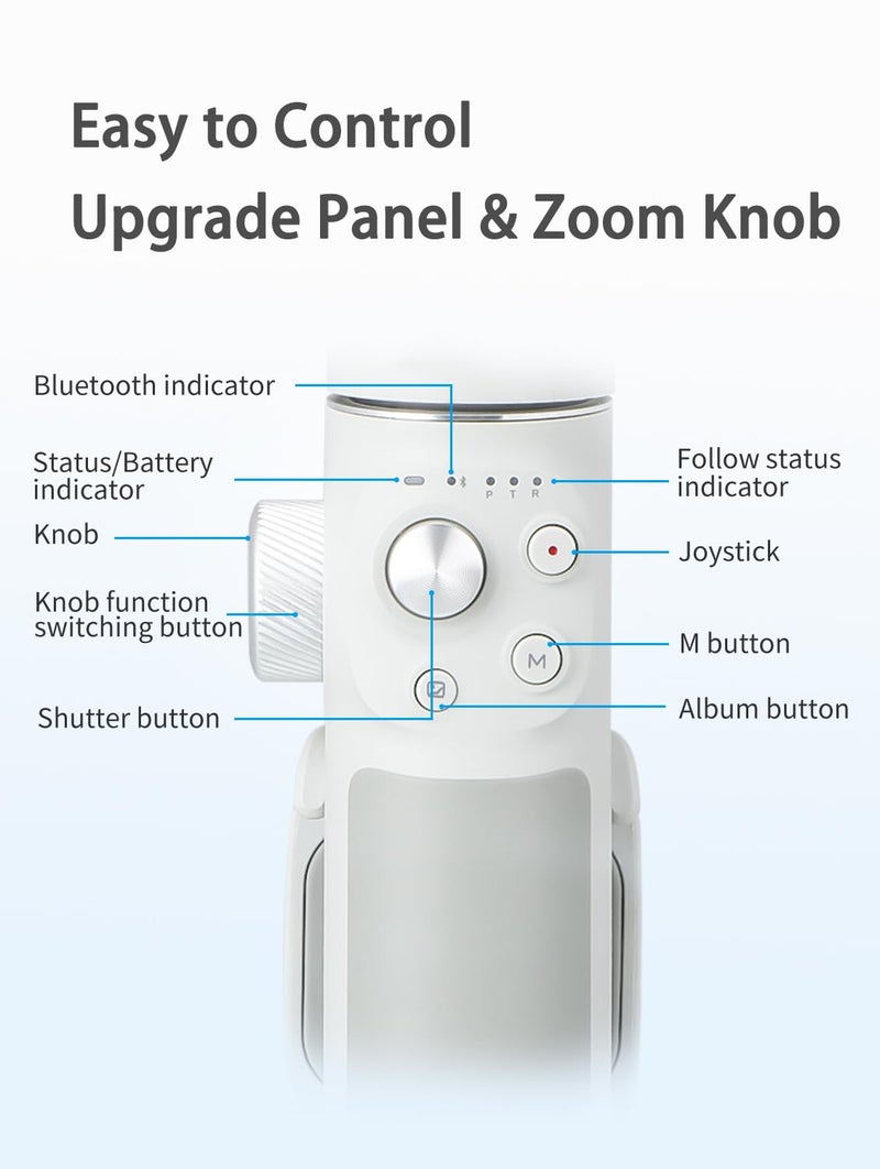 FeiyuTech فييوتيك فيمبل 4 [رسمي] مثبت جيمبال للهواتف الذكية 3 محاور، عمود قابل للتمديد 8.4 بوصة، تتبع AI للوجه/الأشياء، يناسب آيفون 14 13 برو/ماكس هواتف أندرويد سامسونج يوتيوب إنستغرام تيك توك، الحد الأقصى 260 جرام - Image 4