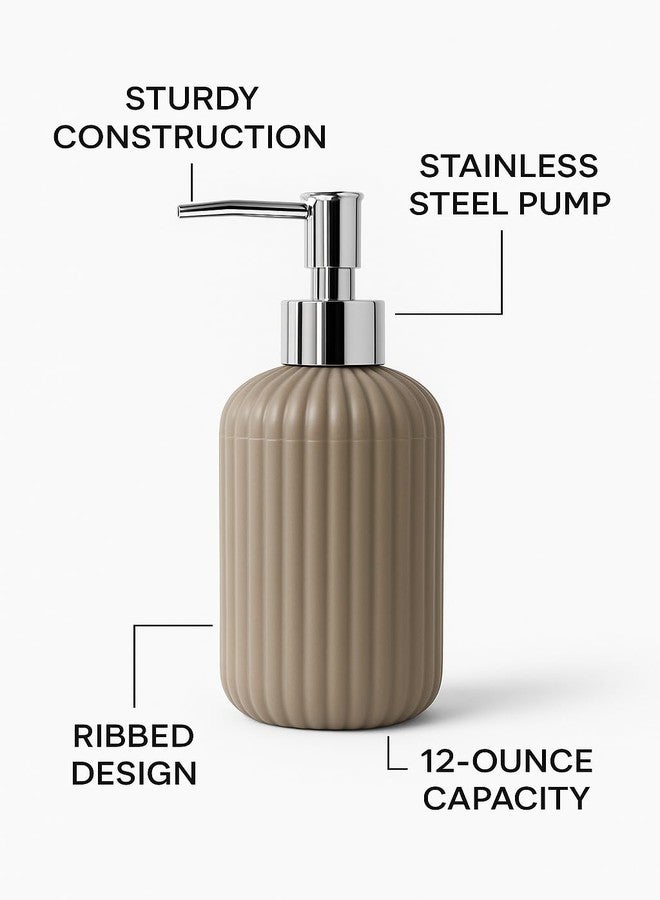 LAGET® 300ml Soap Dispenser for wash Basin - White Black Golden Print | Kitchen and Bathroom Accessories Items | Handwash Dispenser Bottle- Set of 2 (Grey) - Image 3