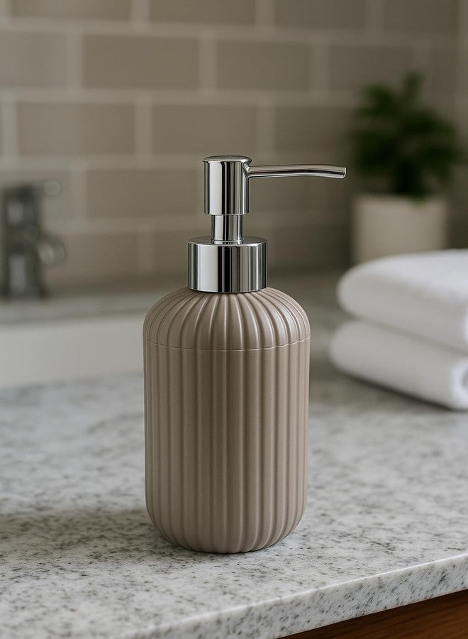 LAGET® 300ml Soap Dispenser for wash Basin - White Black Golden Print | Kitchen and Bathroom Accessories Items | Handwash Dispenser Bottle- Set of 2 (Grey) - Image 4