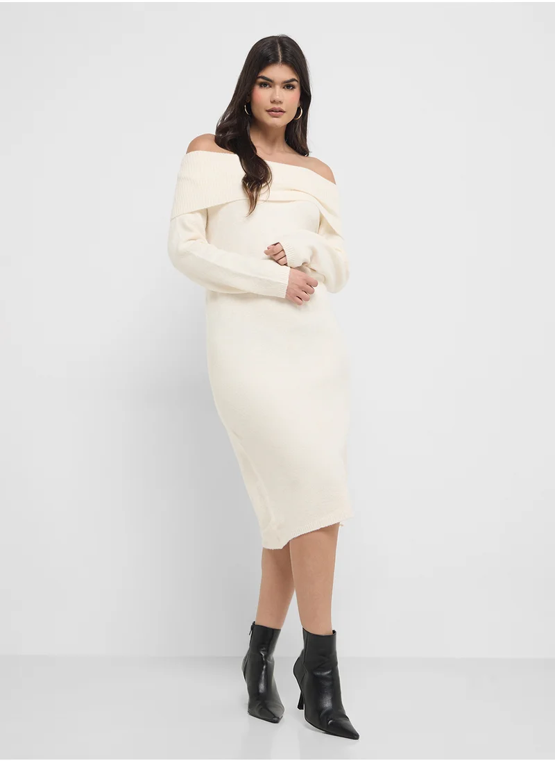 VERO MODA Off Shoulder Jnitted Dress