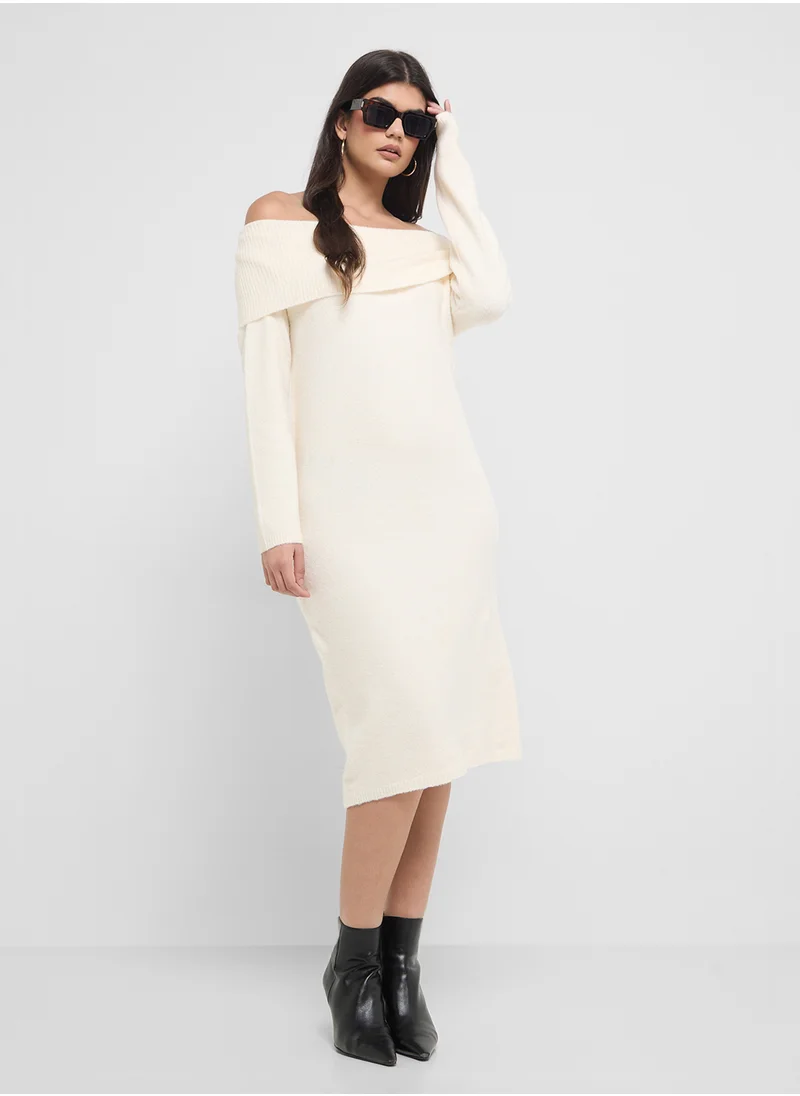 VERO MODA Off Shoulder Jnitted Dress