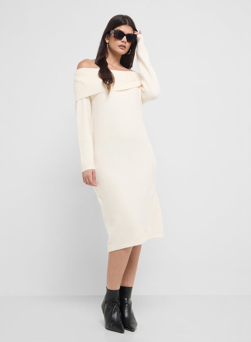 فيرو مودا فستان جيرسيه بكتف مكشوف - Image 4