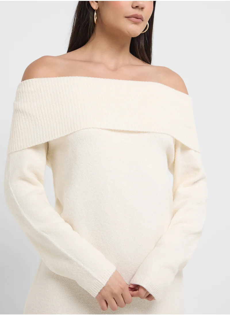VERO MODA Off Shoulder Jnitted Dress