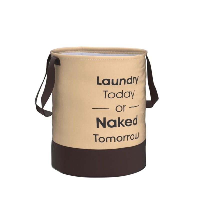 Kuber Industries Pack of 3 Foldable Laundry Basket for Clothes | Non Woven Round Laundry Basket | Washing Clothes Storage Basket | Toy Storage Organizer | 45 LTR | Brown - Image 4