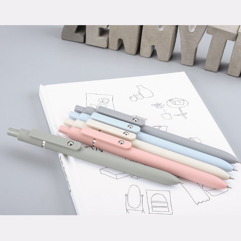 Retro Gel Pen 5 Pack Refillable Design - High-Quality Material Smooth Writing Pen for Office School Daily Writing Note Taking Exams - Image 2