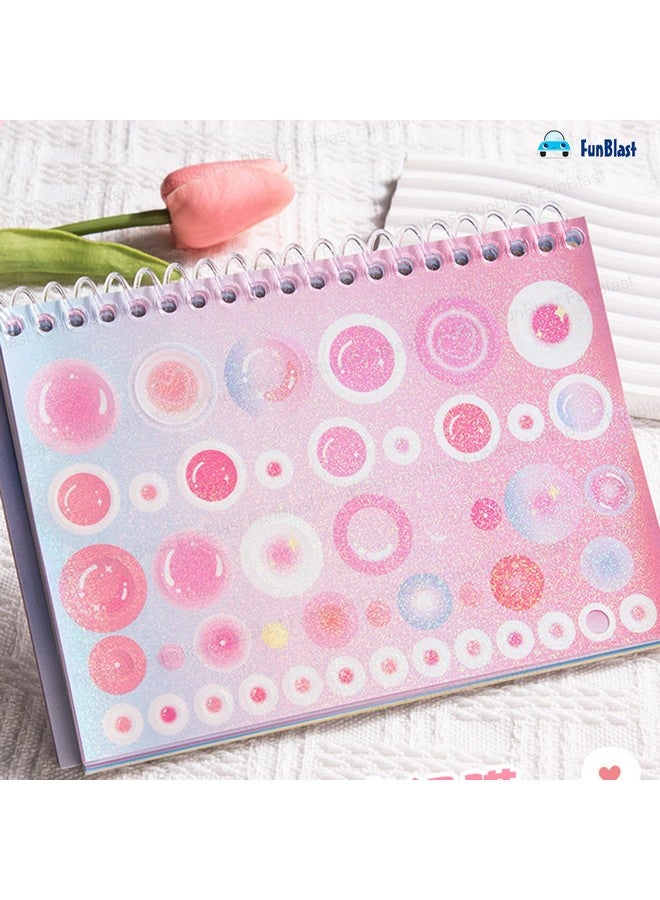 FunBlast Kawaii Sticker Book - 50 Sheets/2500 Stickers, Scrapbook Stickers Cute Butterfly Stars Heart Stickers, Self Adhesive, Korean Bows Ribbons Stickers Book (Purple) - Image 4