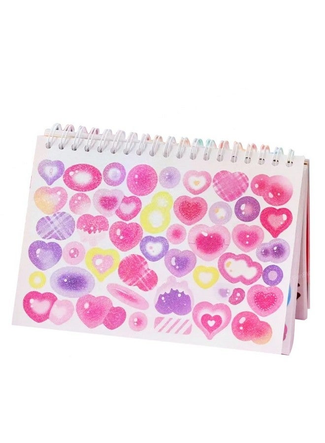 FunBlast Kawaii Sticker Book - 50 Sheets/2500 Stickers, Scrapbook Stickers Cute Butterfly Stars Heart Stickers, Self Adhesive, Korean Bows Ribbons Stickers Book (Purple) - Image 1