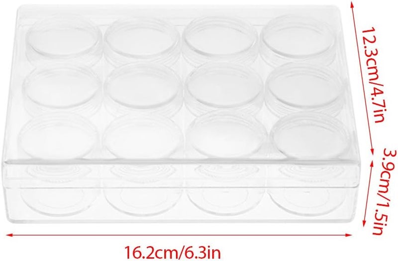 كلاراكو علبة تخزين دائرية صغيرة، 12 قطعة من البلاستيك الشفاف لتخزين الأشياء الصغيرة، مثالية لتخزين الأقراط والخواتم والخرز وغيرها من الأشياء الصغيرة (#2) - Image 5