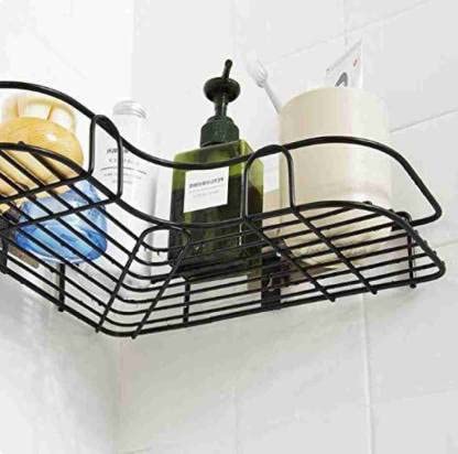 MorivaHomes MorivaHomes Multipurpose Corner Wall Mount Powder Coating Paint Metal Bathroom Shelf and Rack for Home and Kitchen Adhesive Sticker Support Without Drilling Metal Corner  - Image 5