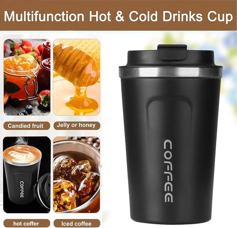 RNGODO Coffee Mug 12oz - Insulated Coffee Travel Mug Spill Proof with Leakproof Lid Vacuum Stainless Steel Thermos Coffee Tumblers to GO, Reusable Coffee Cup for Men and Women for Hot & Cold Drinks (Black) - Image 2
