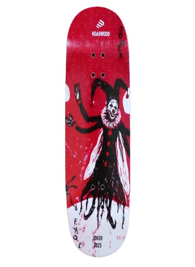NOAHWOOD 15s PRO Fingerboard Deck (5-Layer Colour Maple Wooden Pro Concave 35 x 98mm Handmade Deck + 2 Grip Tape) Red Joker - Image 1