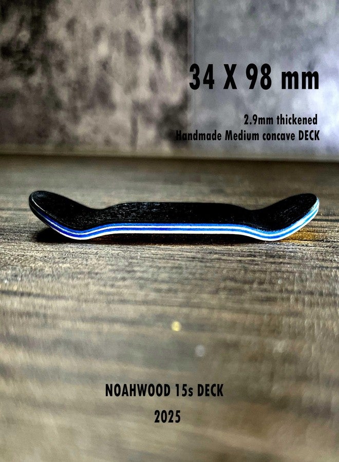 NOAHWOOD 15s PRO Fingerboard Deck (5-Layer Colour Maple Wooden Pro Concave 35 x 98mm Handmade Deck + 2 Grip Tape) Red Joker - Image 3