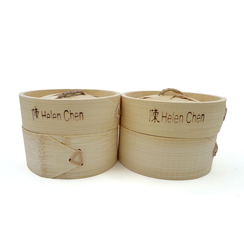 Helen's Asian Kitchen Bamboo Food Steamer with Lid - 100% Natural Bamboo - Basket Steamers for Cooking Dumplings, Dim Sum, Veggies, Fish, Meat - Preserve Nutrients & Flavors - 4-Inch, Set of 2 - Image 3