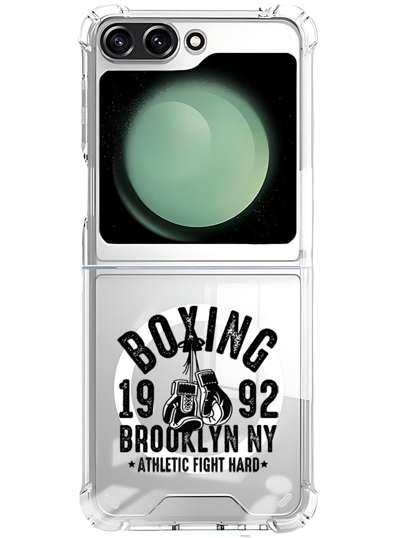Theodor Magnetic Case for Samsung Galaxy Z Flip 5 Compatible with MagSafe Wireless Charging, Shockproof Phone Bumper Cover Boxing Brooklyn black - Image 1