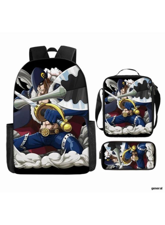 general The latest universal cartoon printed three piece practical bag combination (suitable for students, children, friends, outings, mountain climbing, etc.) - Image 1