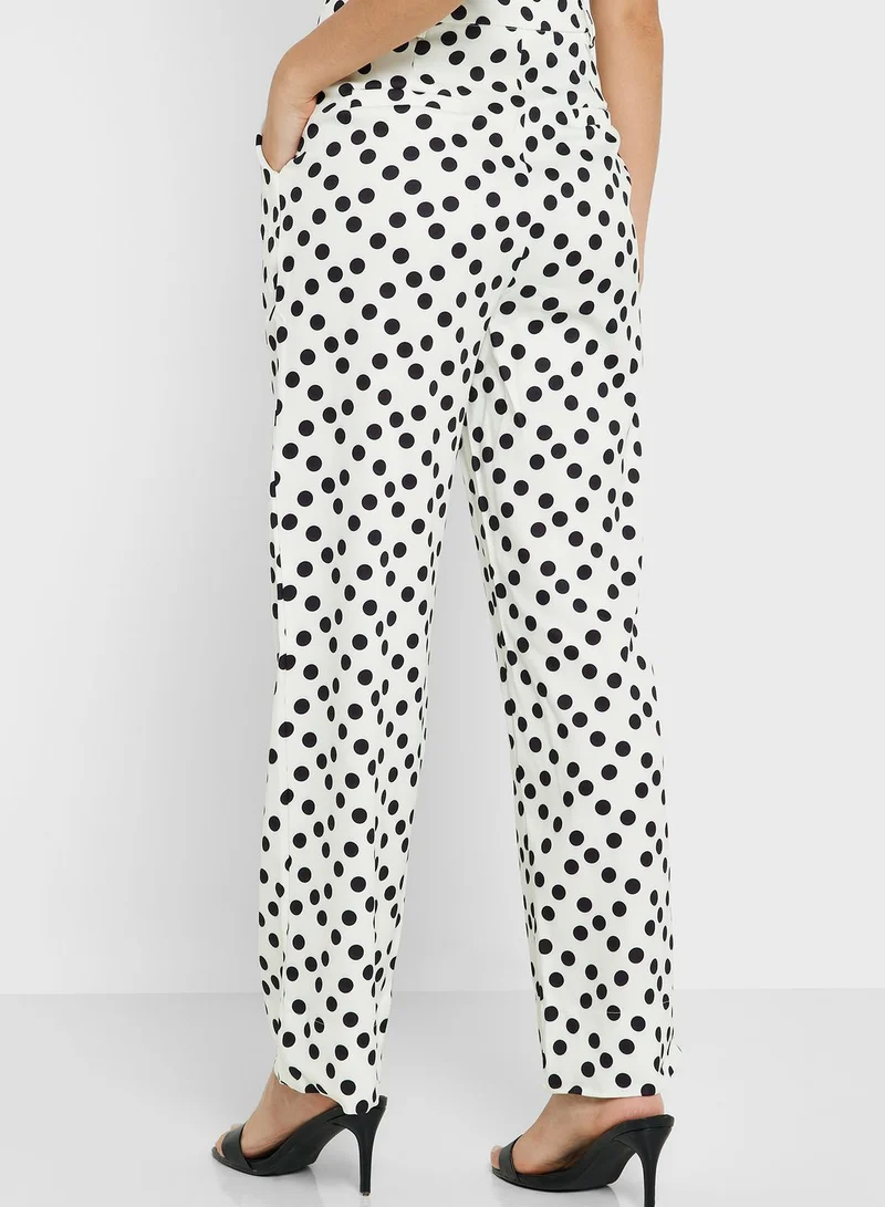 Ginger Printed Tie Front Pants