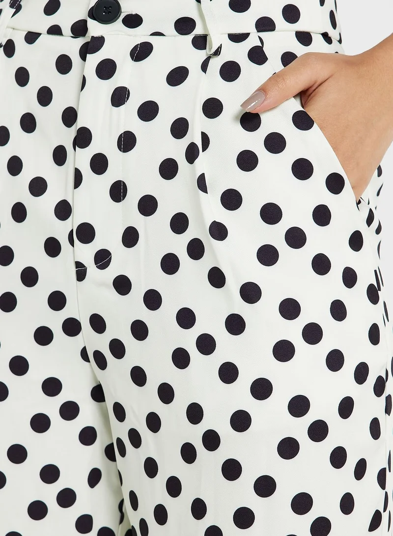 Ginger Printed Tie Front Pants