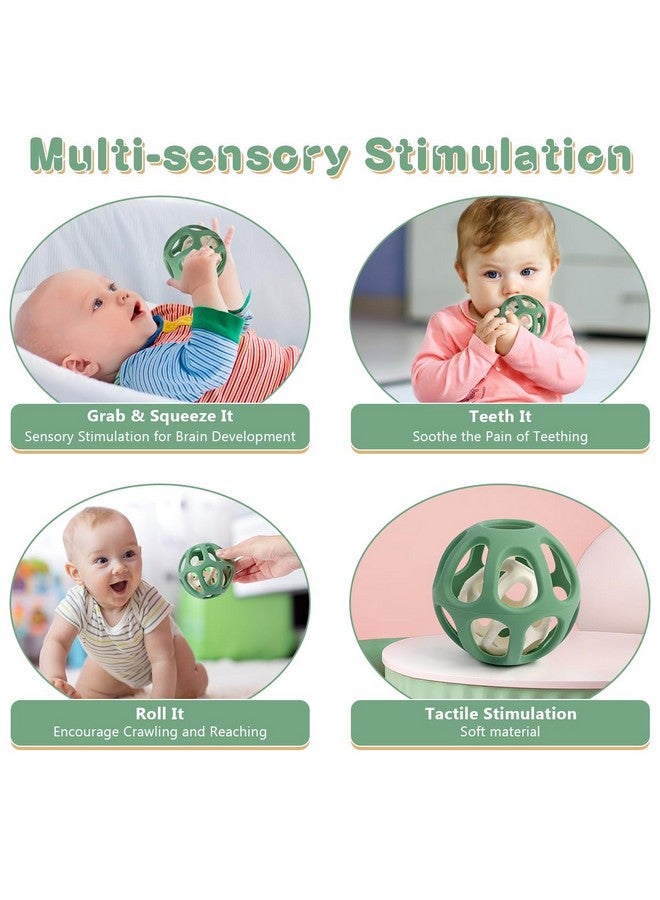 MCGMITT Sensory Balls for Baby, Easy Grasp Food Grade Stretchy Silicone Baby Teether Ball for 0-6 6-12 Months, BPA-Free Montessori Chew Toy, Newborn Infant Learning Developmental Toys Gift - Image 3