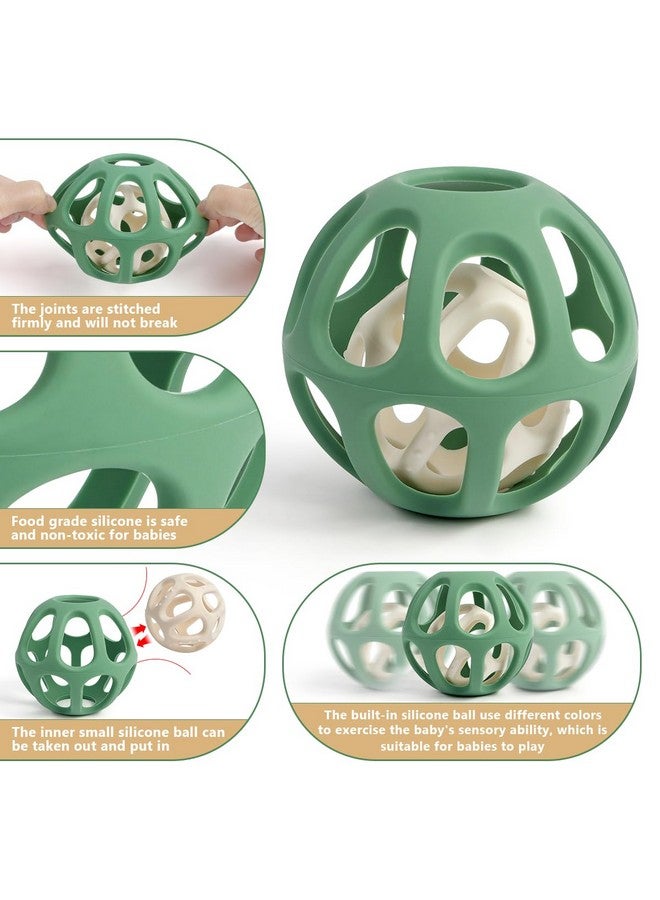 MCGMITT Sensory Balls for Baby, Easy Grasp Food Grade Stretchy Silicone Baby Teether Ball for 0-6 6-12 Months, BPA-Free Montessori Chew Toy, Newborn Infant Learning Developmental Toys Gift - Image 2