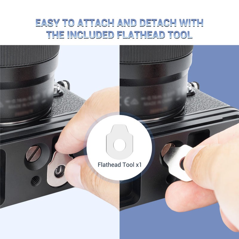 JJC Solid Metal Hand Grip Secure Handle L Bracket for Nikon Zf Camera, for Airtag Holder, Nikon Zf Handgrip, Anti-Slip Pads, with Arca Swiss Quick Release Plate, 1/4"-20 Tripod Hole & Hand Strap Hole - Image 3