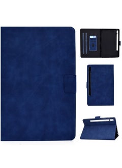 Case Cover For Samsung Galaxy Tab S8 / Galaxy Tab S7 11.0 T870 Cowhide Texture Horizontal Flip Leather Case with Holder & Card Slots & Sleep / Wake-up Blue