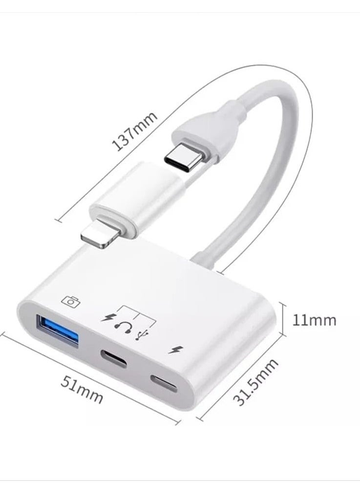 erorex 4 Port USB 3.0 to USB Type-C Adapter for iPhone 15 max, iPad, Samsung Galaxy S9/S10/S8/S7/S6/S7 Edge/S5/S6 Edge+ and android phones  - Image 4