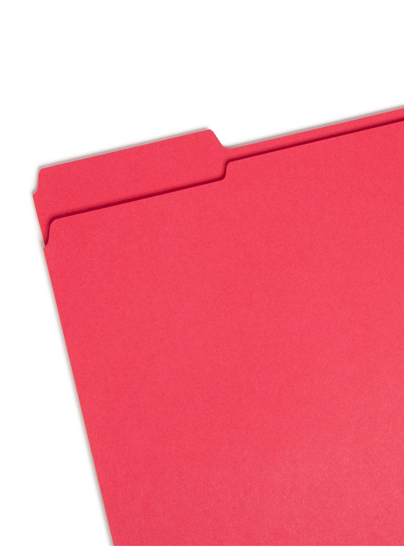Smead Smead File Folder, Reinforced 1/3-Cut Tab, Letter Size, Red, 100 per Box (12734)  - Image 2