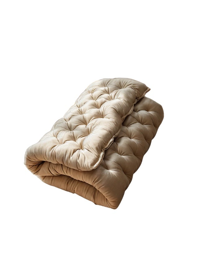 سمارت هوم مرتبة أرضية فاخرة من المخمل 190×90×10 سم – بحشوة قطن ناعمة، قابلة للطي للاستخدام في المنزل وللضيوف - Image 5