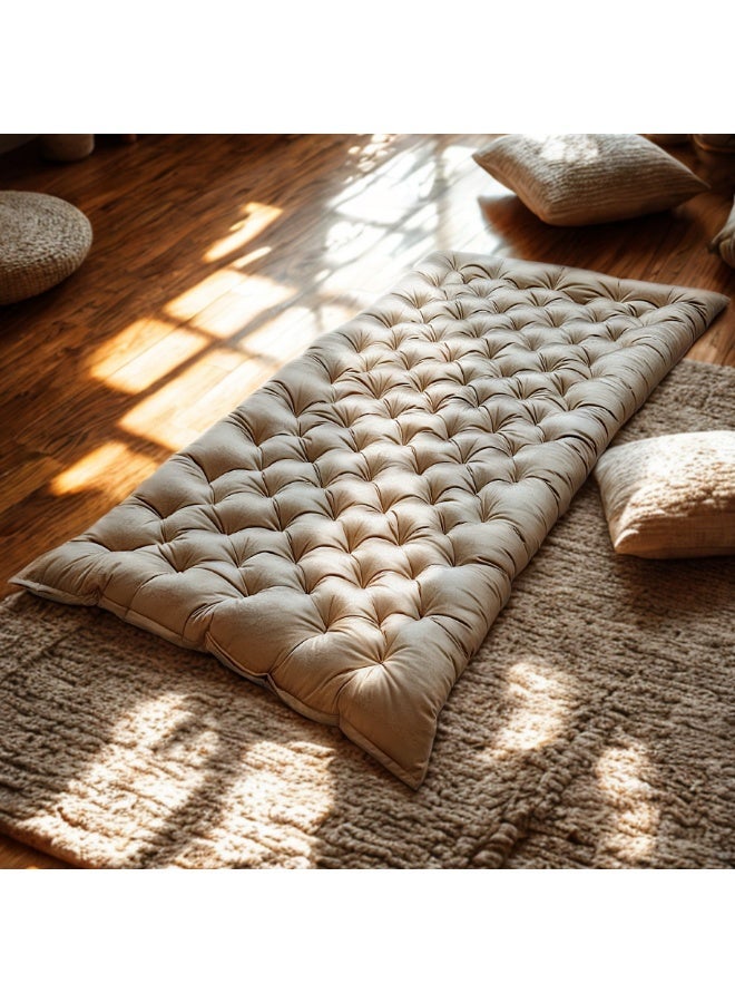 سمارت هوم مرتبة أرضية فاخرة من المخمل 190×90×10 سم – بحشوة قطن ناعمة، قابلة للطي للاستخدام في المنزل وللضيوف - Image 2