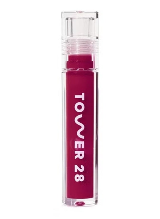 Tower 28 ShineOn Moisturizing Non-Stick Lip Jelly , Wild - sheer raspberry 3.9ml | Hydrating Gloss with High Shine Finish - Image 1