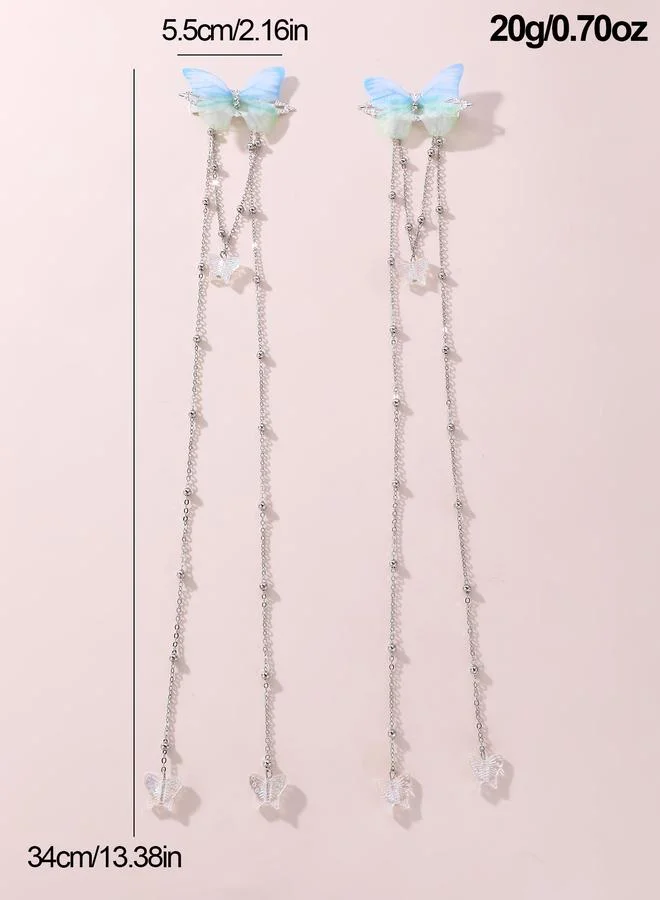 Take Two  Set of 2 - Butterfly Decor Chain Hair Clips for Women | Best Price UAE